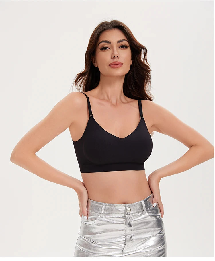 UBAU Invisible Deep U Backless Bra for Women Sexy Transparent Strap Push-Up Strapless Lingerie Underwear for Dresses