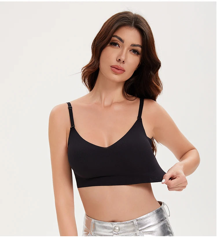 UBAU Invisible Deep U Backless Bra for Women Sexy Transparent Strap Push-Up Strapless Lingerie Underwear for Dresses