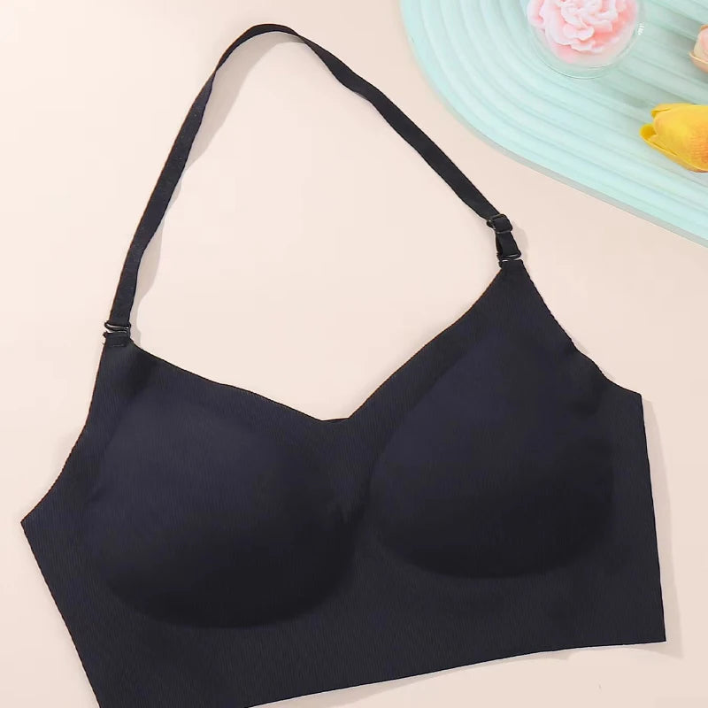 UBAU Invisible Deep U Backless Bra for Women Sexy Transparent Strap Push-Up Strapless Lingerie Underwear for Dresses